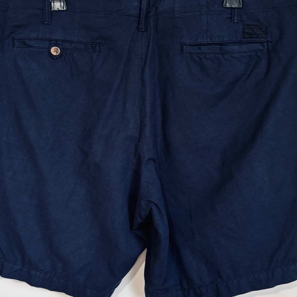 Polo Ralph Lauren Men’s 38 Mid Rise Straight Fit Navy Blue Linen Cotton Shorts - Picture 16 of 16